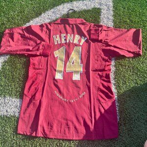 Henry #14 Arsenal 05/06 Long Sleeve Home Retro Soccer Jersey Men’s Classic Red